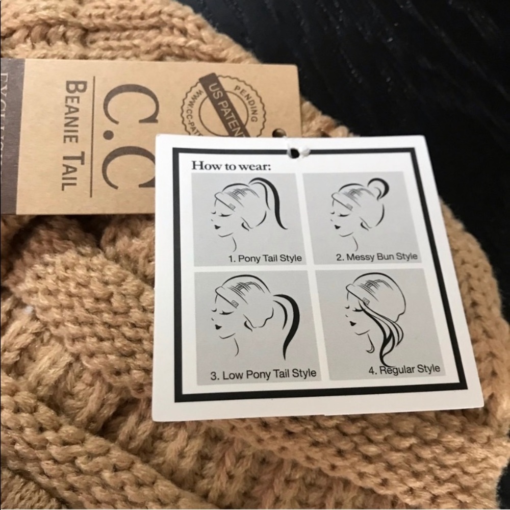 C.C Exclusives Messy Bun Beanie Tail Leopard Hat - Picture 5 of 8